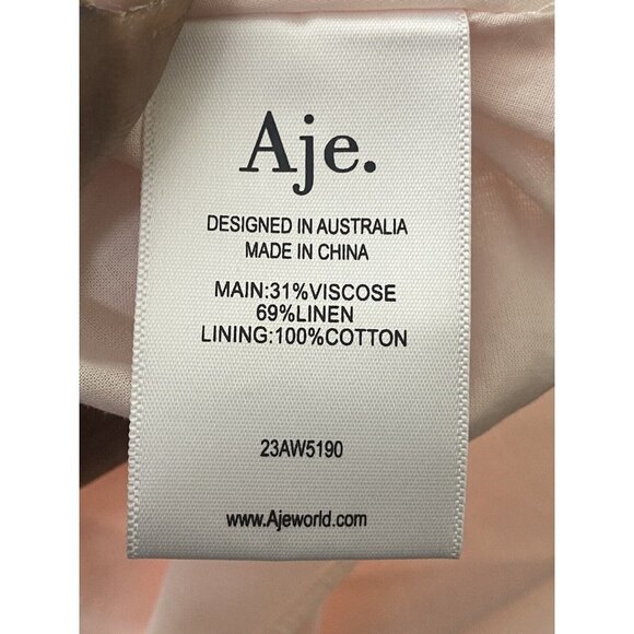 Aje Amelia Plunge‎ Blouson-Sleeve Mini Dress Size 10 - Picture 6 of 9